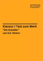 Vorschau - Arbeitsblätter - Klassenarbeit / Arbeitsblatt zu "Die Outsider" von S.E. Hinton - Deckblatt