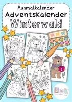 Vorschau - Mal- und Bastelvorlagen - DIY Adventskalender - 24 Bilder zum Ausmalen (Weihnachten) - Deckblatt
