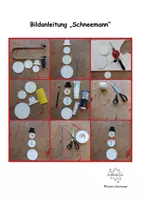 Vorschau - Mal- und Bastelvorlagen - Schneemann-Mobile, Laubsägearbeit, Vorlage und Anleitung - Seite 2