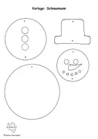 Vorschau - Mal- und Bastelvorlagen - Schneemann-Mobile, Laubsägearbeit, Vorlage und Anleitung - Seite 3
