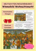 Vorschau - Stundenentwürfe - Wimmelbild Weihnachtsmarkt - DEUTSCH FÜR ZWISCHENDURCH - Kreatives Schreiben - Weihnachten - Vertretungsstunden - Deckblatt