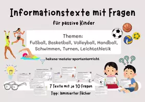 Vorschau - Bildkarten - Informationskartei Sport - passive Kinder - Deckblatt