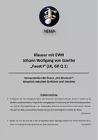Vorschau - Unterrichtsreihen - Klausur zu Faust I: Am Brunnen - Gretchens Entwicklung - Deckblatt