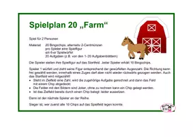 Vorschau - Spiele - Spielplan "Farm" für 20 beliebige Aufgaben - Seite 1