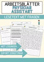 Vorschau - Arbeitsblätter - Physician Assistant Jobs Englisch Leseverstehen mit Richtig-Falsch-, Multiple-Choice- und Offenen Fragen (Englisch Arbeitsblatt) - Deckblatt