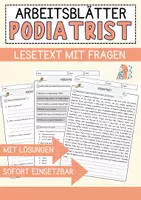 Vorschau - Arbeitsblätter - Podiatrist Jobs Englisch Leseverstehen mit Richtig-Falsch-, Multiple-Choice- und Offenen Fragen (Englisch Arbeitsblatt) - Deckblatt