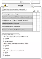 Vorschau - Arbeitsblätter - Priest Jobs Englisch Leseverstehen mit Richtig-Falsch-, Multiple-Choice- und Offenen Fragen (Englisch Arbeitsblatt) - Seite 2