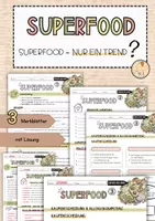Vorschau - Unterrichtsreihen - Superfood - nur ein Trend? Merkblätter mit Lösung - Deckblatt