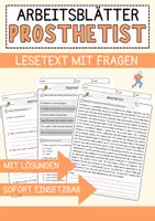 Vorschau - Arbeitsblätter - Prosthetist Jobs Englisch Leseverstehen mit Richtig-Falsch-, Multiple-Choice- und Offenen Fragen (Englisch Arbeitsblatt) - Deckblatt