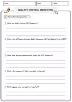 Vorschau - Arbeitsblätter - Quality Control Inspector Jobs Englisch Leseverstehen mit Richtig-Falsch-, Multiple-Choice- und Offenen Fragen (Englisch Arbeitsblatt) - Seite 3