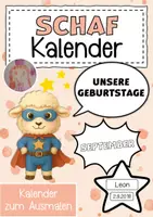 Vorschau - Anderer Materialtyp - Schafklasse Geburtstagskalender im Superheldenstil - Deckblatt