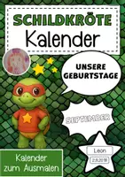 Vorschau - Anderer Materialtyp - Schildkrötenklasse Geburtstagskalender im Superheldenstil - Deckblatt