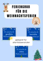 Vorschau - Mal- und Bastelvorlagen - Feriengruß Weihnachtsferien - Deckblatt