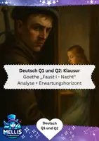 Vorschau - Klassenarbeiten - Faust I Klausur Goethe Deutsch Q1 und Q2 - Deckblatt