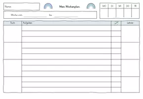 Vorschau - Arbeitsblätter - Vorlage zum Erstellen eines Wochenplans - ideal für #Hybridunterricht - Seite 1