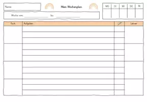 Vorschau - Arbeitsblätter - Vorlage zum Erstellen eines Wochenplans - ideal für #Hybridunterricht - Seite 2