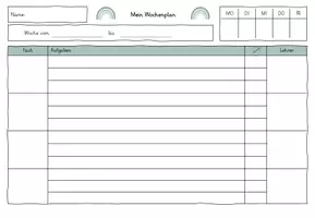 Vorschau - Arbeitsblätter - Vorlage zum Erstellen eines Wochenplans - ideal für #Hybridunterricht - Seite 3
