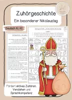 Vorschau - Arbeitsblätter - Zuhörgeschichte "Ein besonderer Nikolaustag" - Zuhören, Verstehen & Sprechen - Deckblatt