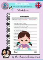 Aperçu - Feuilles d'exercices - PRESENT SIMPLE – Worksheet (Order the Sentences) - Page de couverture