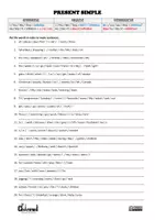 Aperçu - Feuilles d'exercices - PRESENT SIMPLE – Worksheet (Order the Sentences) - Page 1