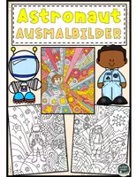 Vorschau - Mal- und Bastelvorlagen - Astronaut Pop Art – Ausmalbilder für Kinder - Deckblatt