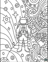 Vorschau - Mal- und Bastelvorlagen - Astronaut Pop Art – Ausmalbilder für Kinder - Seite 3