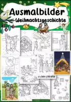 Vorschau - Mal- und Bastelvorlagen - Materialpaket Weihnachtsgeschichte 3. Klasse Weihnachten Lerntheke Arbeitsheft Stationsarbeit Ethik Religion Freiarbeitsmaterial Xmas - Seite 1