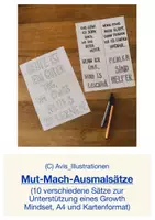Vorschau - Mal- und Bastelvorlagen - 10 verschiedene Mut_Mach_Ausmalsätze im A4 und Kartenformat - Deckblatt
