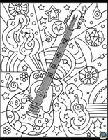 Vorschau - Mal- und Bastelvorlagen - Kinderfreundliche Pop Art Gitarren Ausmalvorlagen - Seite 3