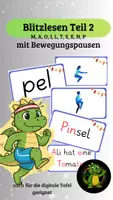 Vorschau - Poster - Blitzlesen mit Bewegungspausen Teil 2 (M, A, L, I, T, E, S, O, N, P) - Deckblatt