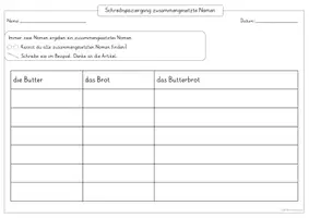 Vorschau - Arbeitsblätter - Zusammengesetzte Nomen (Spiel & Schreibspaziergang) - Seite 1