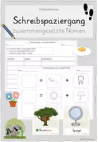 Vorschau - Arbeitsblätter - zusammengesetzte Nomen - Schreibspaziergang - Deckblatt