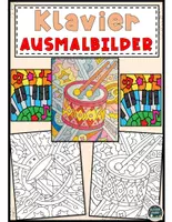Vorschau - Mal- und Bastelvorlagen - Bunte Klaviere zum Ausmalen im Pop-Art-Stil - Deckblatt