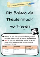 Vorschau - Arbeitsblätter - kreativ mit Balladen umgehen - Deckblatt