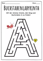 Vorschau - Arbeitsblätter - Buchstabenlabyrinth A–Z – Labyrinthe in Buchstabenform! - Seite 1