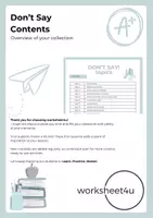 Vista previa - Hojas de trabajo - Don't Say! Contents - Portada