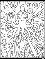 Vorschau - Mal- und Bastelvorlagen - Kinderfreundliche Oktopus Ausmalvorlagen - Seite 3
