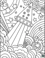 Vorschau - Arbeitsblätter - Kreative Pop Art Raumschiff Ausmalbilder, Lesen und Malen Materialpaket - Seite 3