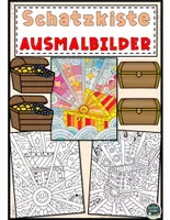 Vorschau - Mal- und Bastelvorlagen - Ausmalbilder: Schatzkiste Designs für Kinder - Deckblatt