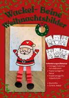 Vorschau - Mal- und Bastelvorlagen - Wackel-Beine Weihnachtsbilder - Kunst - Deckblatt