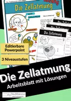 Vorschau - Arbeitsblätter - Zellatmung - Arbeitsblatt mit Präsentationsfolien und Lösung (Zellbiologie) - Deckblatt