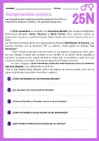 Vista previa - Hojas de trabajo - Comprensión lectora 25N - Portada