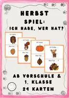 Vorschau - Spiele - Herbst - Lernspiel: für Vorschule, 1.Klasse, Nichtleser - Deckblatt