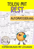Vorschau - Arbeitsblätter - Teilen mit Rest Intensivtraining Klasse 3 (Automatisierung) - Deckblatt