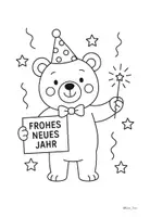 Vorschau - Mal- und Bastelvorlagen - Kostenlos: Ausmalbilder Silvester & Neujahr – 9 feierliche Motive (Klasse 1, 2, 3, 4) - Seite 2