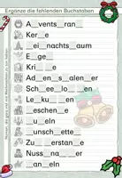 Vorschau - Arbeitsblätter - Weihnachten kreativ lernen: Arbeitsblätter mit Wortlücken, Lückentext und Lesespur - Seite 1