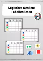 Vorschau - Spiele - Logisches Denken: Tabellen lesen - Klettkartei - Deckblatt