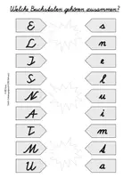 Vorschau - Arbeitsblätter - Buchstaben zuordnen (Schulausgangsschrift, differenziert, interaktiv) - Deckblatt