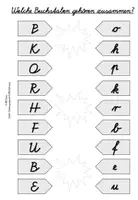 Vorschau - Arbeitsblätter - Buchstaben zuordnen (Schulausgangsschrift, differenziert, interaktiv) - Seite 1
