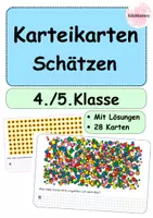 Vorschau - Bildkarten - Schätzen üben mit Lernkarten – 28 Schätz-Karteikarten mit Lösungen (4./5. Klasse) - Deckblatt